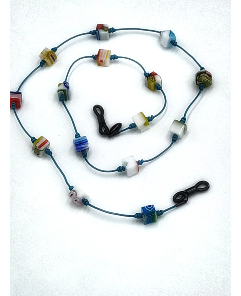 MILLEFIORI en cuero AZUL