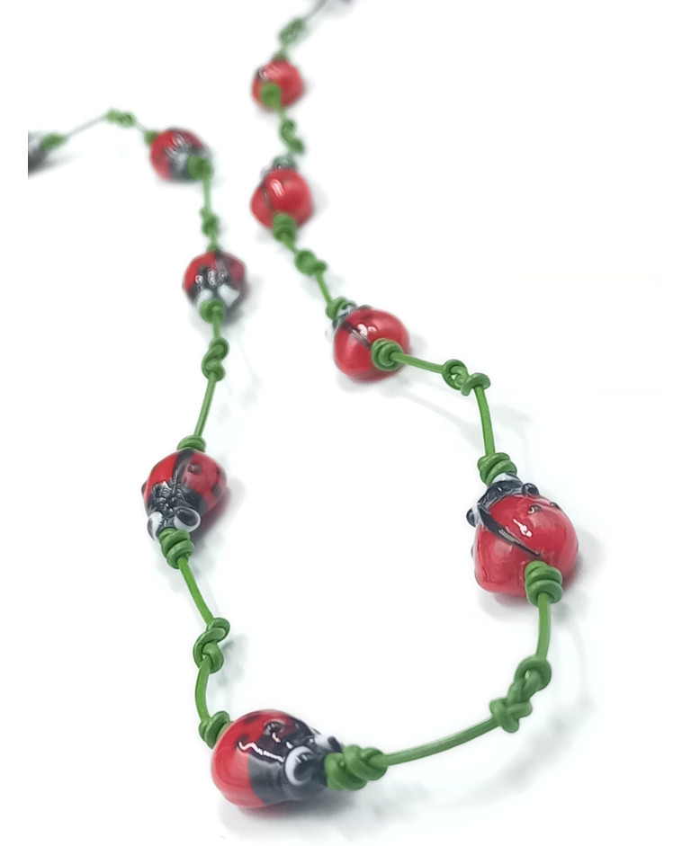 LADYBUG en cuero VERDE