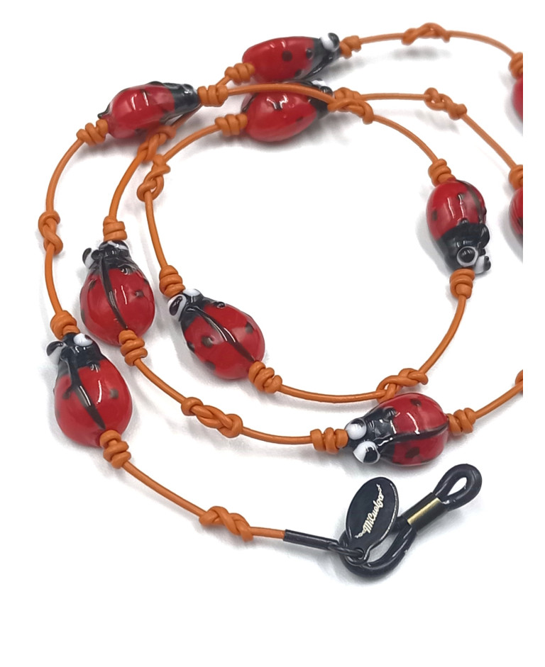 LADYBUG en cuero NARANJA