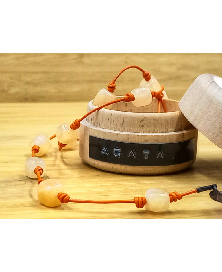 AGATA CREAM EN CUERO NARANJA