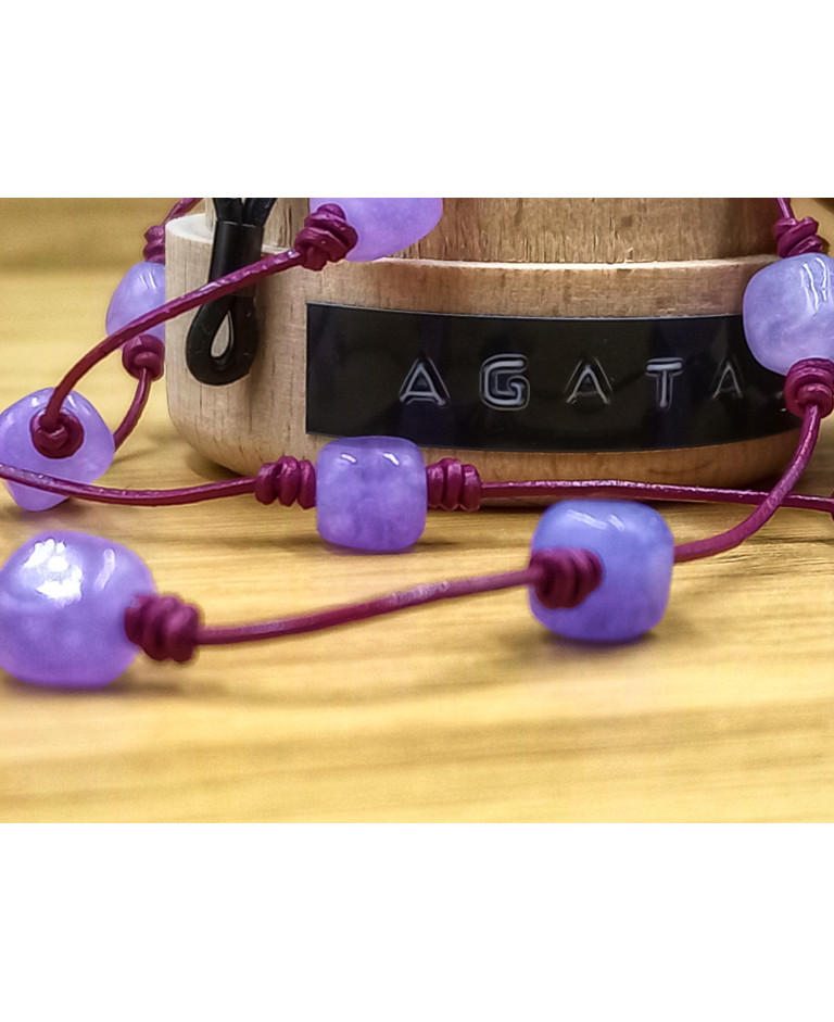 AGATA PURPLE EN CUERO BURDEOS