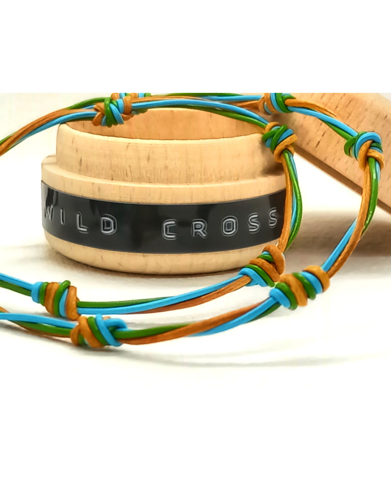 cuero VERDE & CELESTE
