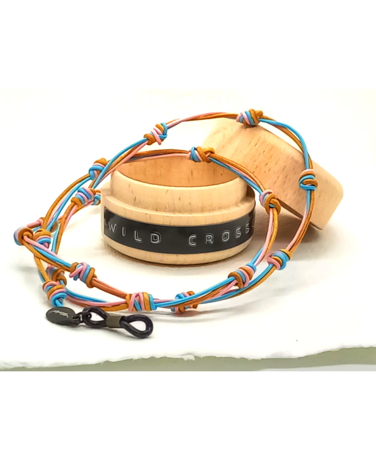 cuero CELESTE & NARANJA